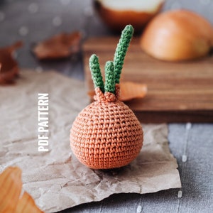 ONION crochet pattern PDF - Amigurumi onion pattern Crochet onion pattern Crochet vegetables patterns Amigurumi food pattern Play Food Onion