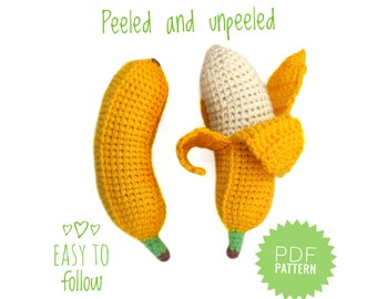 BABY BANANA crochet pattern PDF - Amigurumi banana pattern. Crochet banana pattern. Crochet fruits patterns. Food crochet pattern. Play food