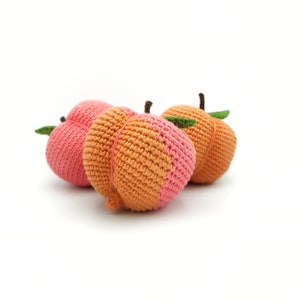 PEACH Crochet Pattern PDF - Easy Amigurumi PDF Play Kitchen Food Play Crochet Keychain Tutorial Fruit Pattern Crochet Fruit Play Food