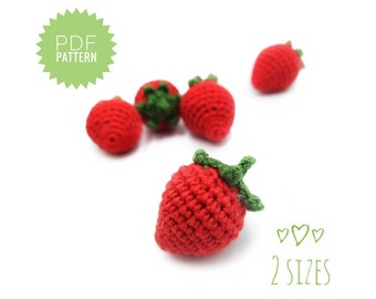 FRESA Patrón De Ganchillo PDF - Patrón De Ganchillo Fácil Amigurumi Comida Jugar Comida Verano Crochet Patrón De Frutas Patrones Amigurumi Comida De Ganchillo