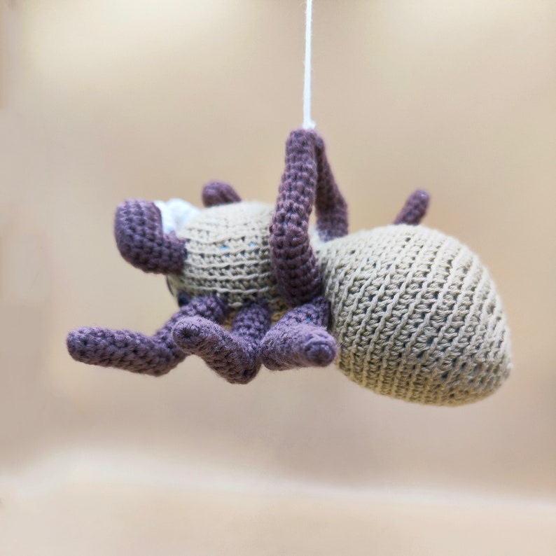 SPIDER Pattern PDF - Gothic Crochet Jumping Spider Halloween Amigurumi Hanging Spider Amigurumi Pattern Halloween Decor Crochet Spider