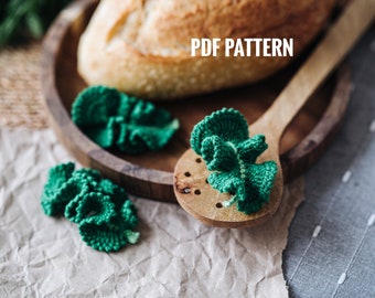 KALE crochet pattern PDF - Kale leaf crochet pattern. Crochet play food pattern. Vegetables crochet patterns. Crochet food. Farmers market