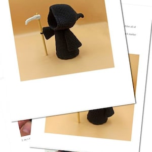 GRIM REAPER amigurumi toy pattern PDF Halloween crochet pattern. Death crochet pattern. Amigurumi Grim Reaper with scythe crochet pattern image 9