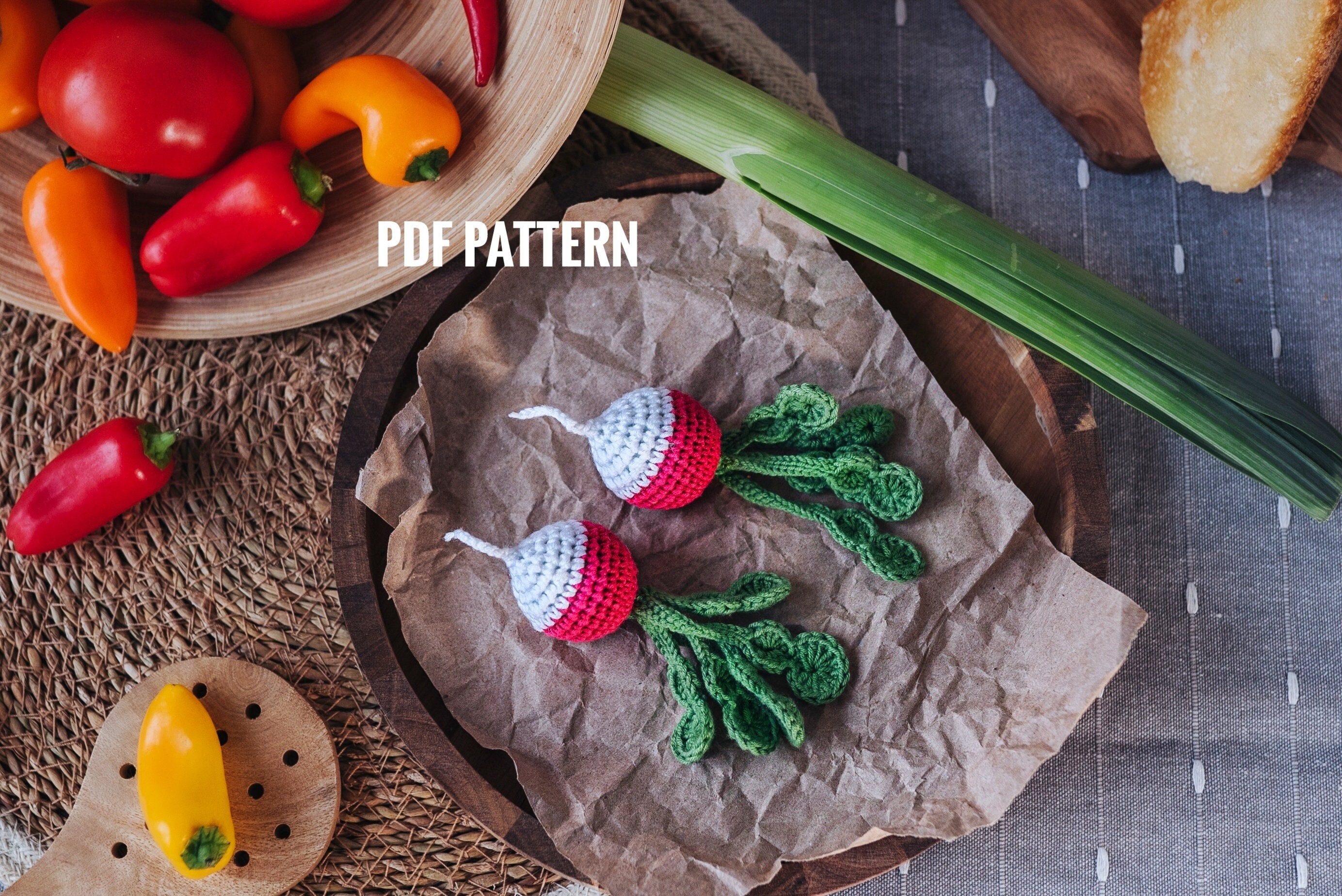 Crochet Raddish RADISH Crochet Pattern PDF - Amigurumi Vegetables Patterns. Play Food ...