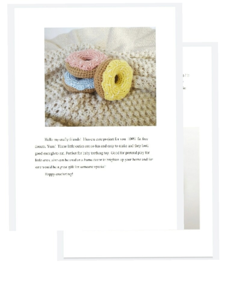 DONUT crochet pattern PDF - Crochet Food Pattern Cute Crochet Pattern Play Food Crochet Doughnut Keychain Pretend Food Amigurumi Pattern