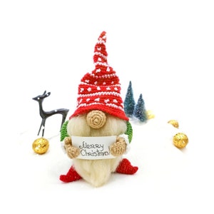 CHRISTMAS GNOME Crochet pattern PDF - Holiday Gnome Winter Gnome Xmas Crochet Pattern Scandinavian Gnome Amigurumi Pattern Christmas Crochet