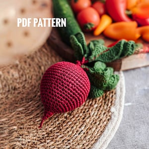 BEETROOT Crochet Pattern PDF - Crochet beet pattern. Play Food Beet. Amigurumi beet pattern. Crochet vegetables pattern. Amigurumi vegetable