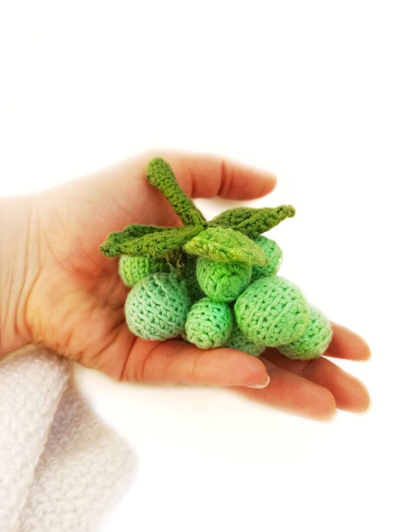 GRAPE Crochet Amigurumi Pattern PDF Crochet Play Food Amigurumi Food Easy Crochet Pattern Crochet Keychain Fruit Pattern Kitchen Decoration