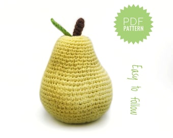 PEAR crochet pattern PDF - Pattern Amigurumi Food Play Food Easy Pattern Amigurumi Pear Crochet Pattern Beginner Fruit Patterns Crochet Play