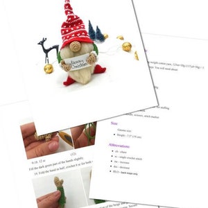 CHRISTMAS GNOME Crochet pattern PDF - Holiday Gnome Winter Gnome Xmas Crochet Pattern Scandinavian Gnome Amigurumi Pattern Christmas Crochet
