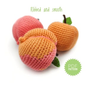 PEACH Crochet Pattern PDF - Easy Amigurumi PDF Play Kitchen Food Play Crochet Keychain Tutorial Fruit Pattern Crochet Fruit Play Food