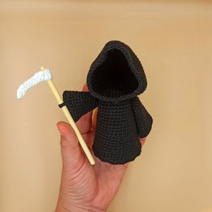 GRIM REAPER amigurumi toy pattern PDF Halloween crochet pattern. Death crochet pattern. Amigurumi Grim Reaper with scythe crochet pattern image 5