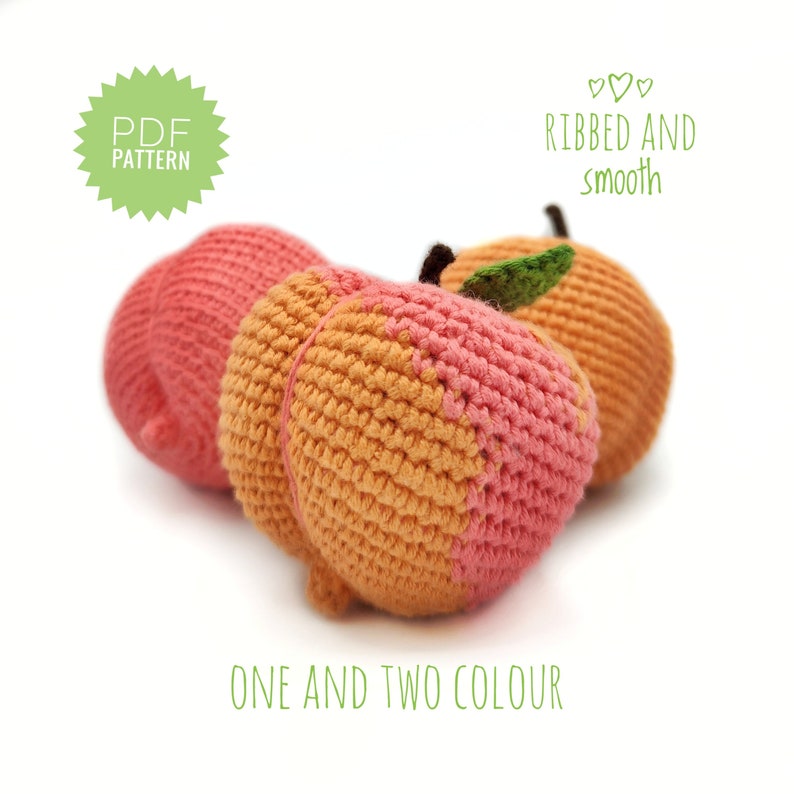 PEACH Crochet Pattern PDF - Easy Amigurumi PDF Play Kitchen Food Play Crochet Keychain Tutorial Fruit Pattern Crochet Fruit Play Food