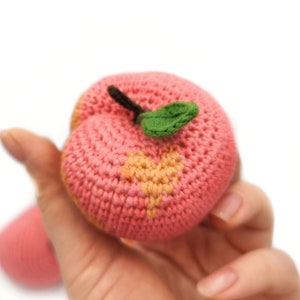 PEACH Crochet Pattern PDF - Easy Amigurumi PDF Play Kitchen Food Play Crochet Keychain Tutorial Fruit Pattern Crochet Fruit Play Food