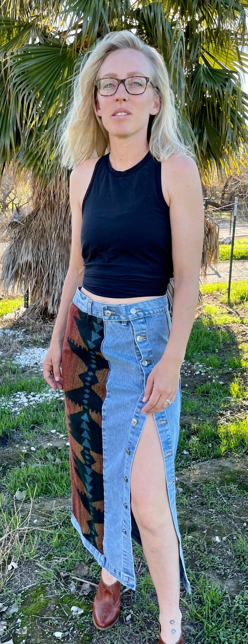Western Denim Skirt