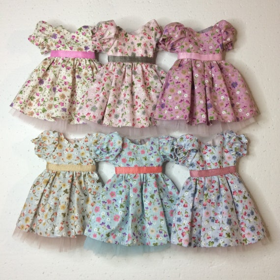 Paola Reina doll cotton flower dress with sleeves, sleeveless dress for 13 inch 34 sm dolls, Doll dress with petticoat, Antonio Juan dolls
