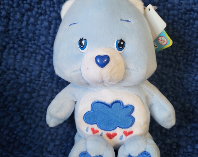 Care Bear Vintage 2002 Grumpy Bear Rain With Tags Blue Care Bear Plush