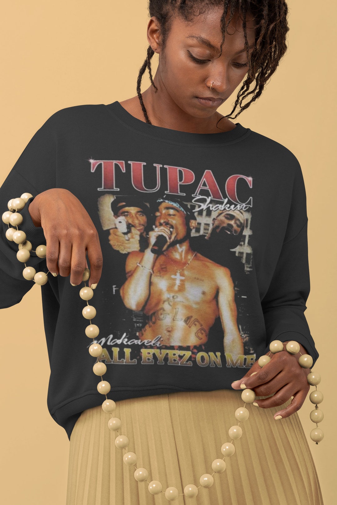 Tupac Shakur 2Pac All eyez On Me Sudadera de cuello redondo -  México