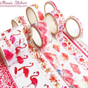 8 rollen Flamingo Washi Tape Set, Rijstpapier Masking Tape, Mooi Briefpapier, Scrapbooking Supply, DIY Tape MS-80