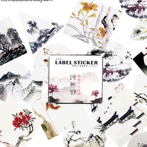 Nature Sticker Set, Flower Kawaii Stickers, Japan Style Sticker, Sticker Set, Planner Accessories, Scrapbook Sticker Pack, Journal, MS-35