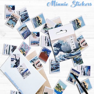 Scrapbook Stickers, Japan Landschap Stickers, Stempel Stickers, Japanse Ukiyo-e Art Stickers, Gift Wrapping, Japanse Folk Art Stickers MS-3