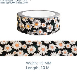 Daisies Washi Tape, Shabby Chic Daisy Washi, Daisies Planner Washi, Boho Floral Washi, Decorative Tape, Scrapbook Supplies MS-81