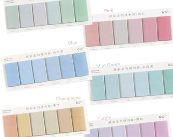 6 Color / Set Pastel Color Index Tabs, Memo Pad, Memo Sticky Note, Sticky Tabs, Page Bookmark, Planner Tabs, Sticky Notes MS-67