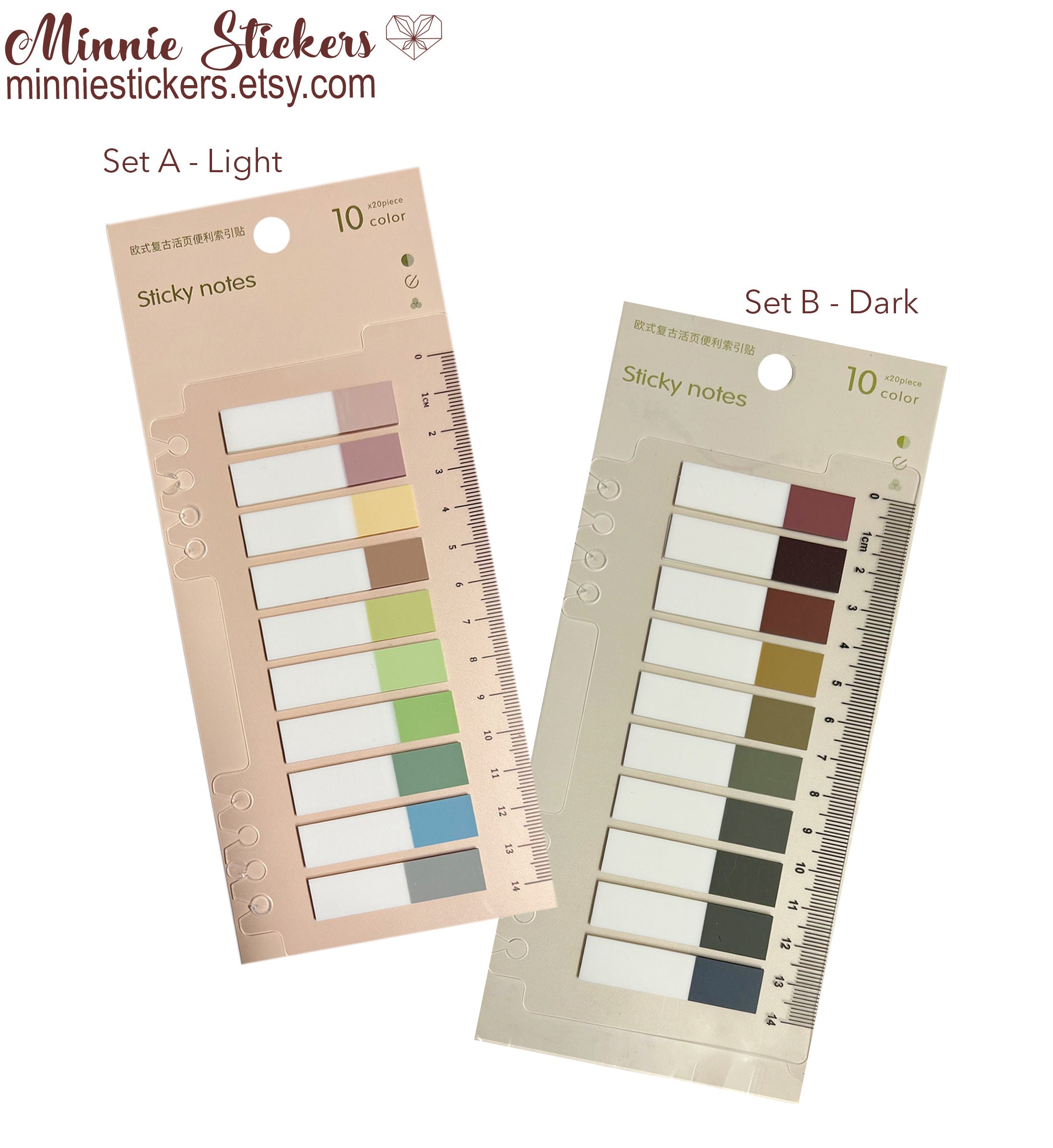 520 stuks A-Z tabs, index tabs, zelfklevende kleurrijke witte