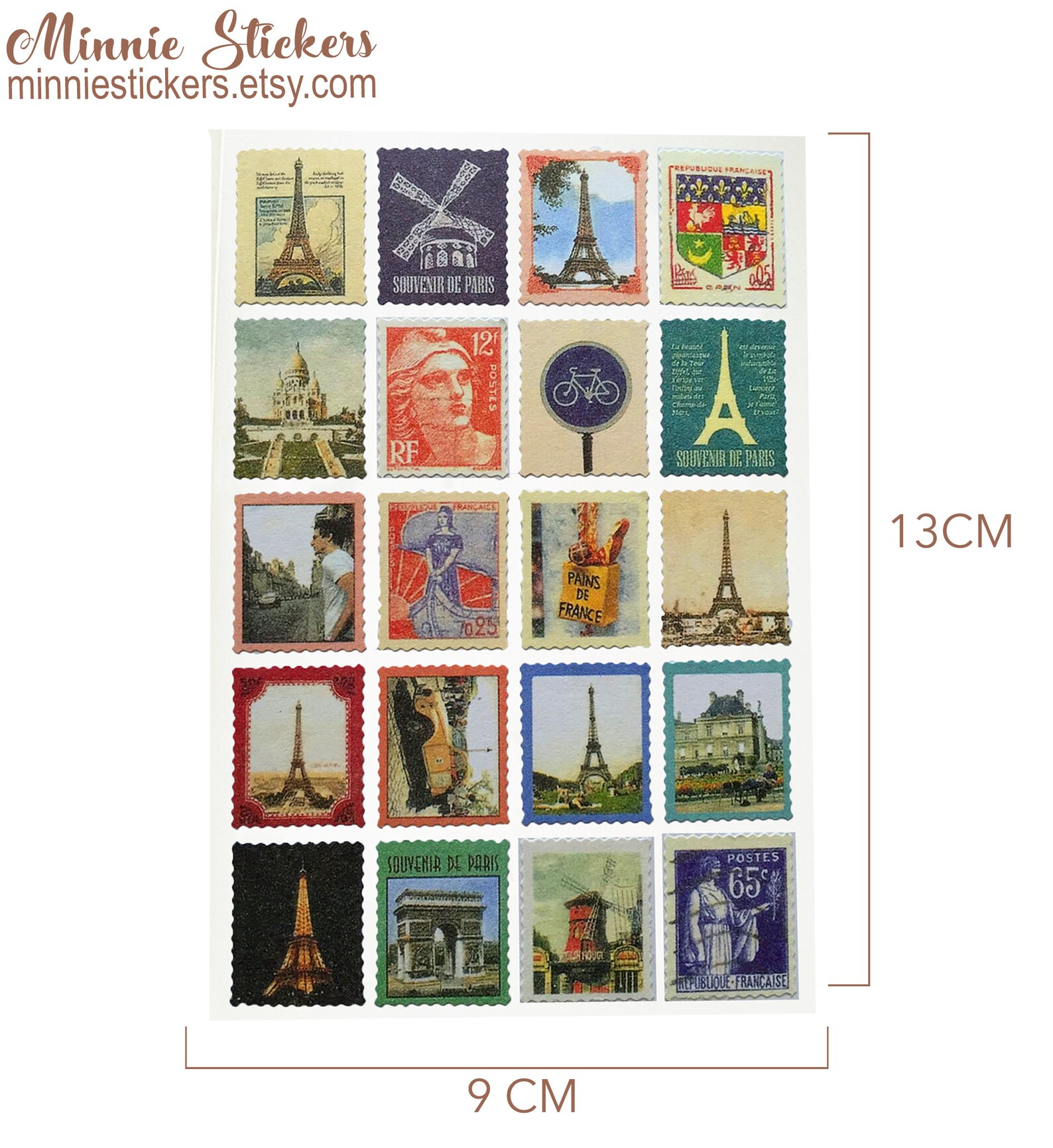 Vintage Paris Stamp Stickers Love in Paris Folding Stamps Etsy