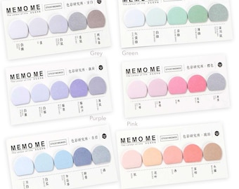 Pastel Color Dot Memo Pad, Sticky Tabs, Index Tabs, Page Bookmarks, Sticky Notes, Journal, Planner Accessories, Office Supplies MS-65
