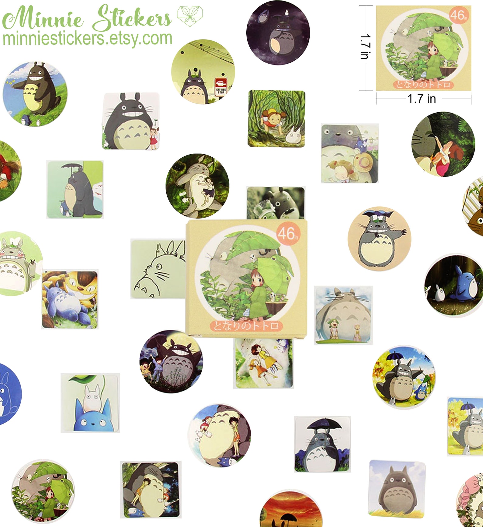 46pcs Japanese Cartoon Stickers Pack Cute Cartoon Stickers Etsy