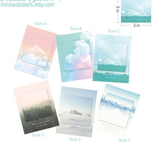Nature Scenery Sticky Notes, 30 sheets Bullet Journal Sticky Memo Notes, Notepad Memo Pad Journal Scrapbook Planner Supplies MS-199