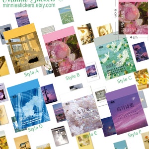 50pcs adesivi bellissimi paesaggi, adesivi floreali, adesivi vegetali, adesivi pastello, album fotografico scrapbook planner adesivi per diario MS-146