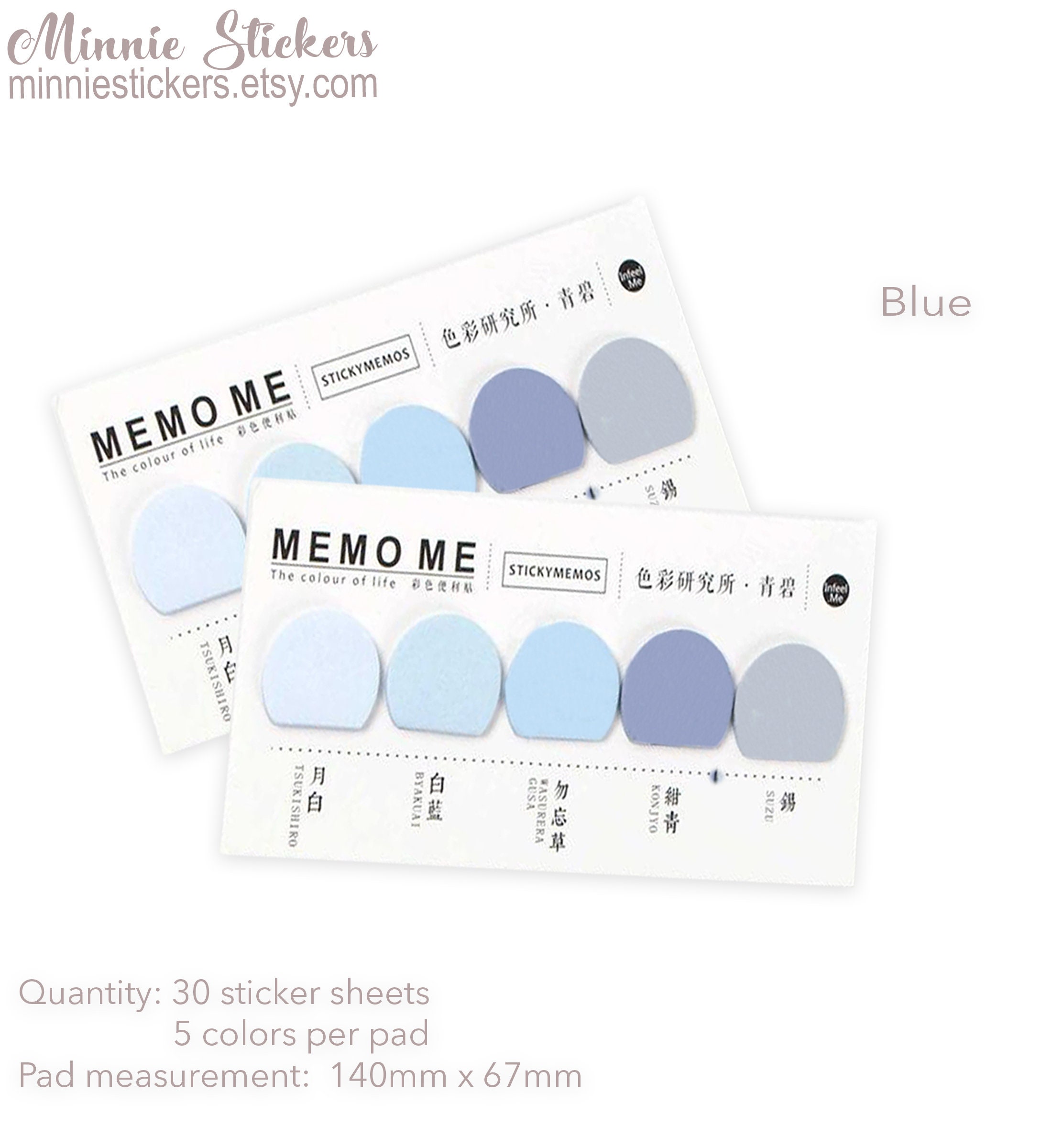 Pastel Color Sticky Tabs, Index Tabs, Memo Pad, Pastel Stationery