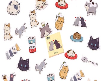 Pegatinas de gatitos de dibujos animados, Pegatinas de gatos lindos, Pegatinas divertidas de gatos, Pegatinas de animales kawaii, Regalo de amantes de los gatos, Planificador de gatitos JournalStickers, MS-71