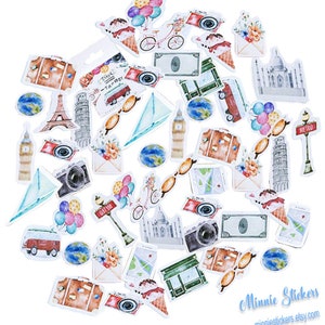 Travel Stickers, Travel Theme Kawaii Stickers, Travelers Gift, Travel Planner, Scrapbook Stickers, Journal, Arts and Crafts Stickers MS-8