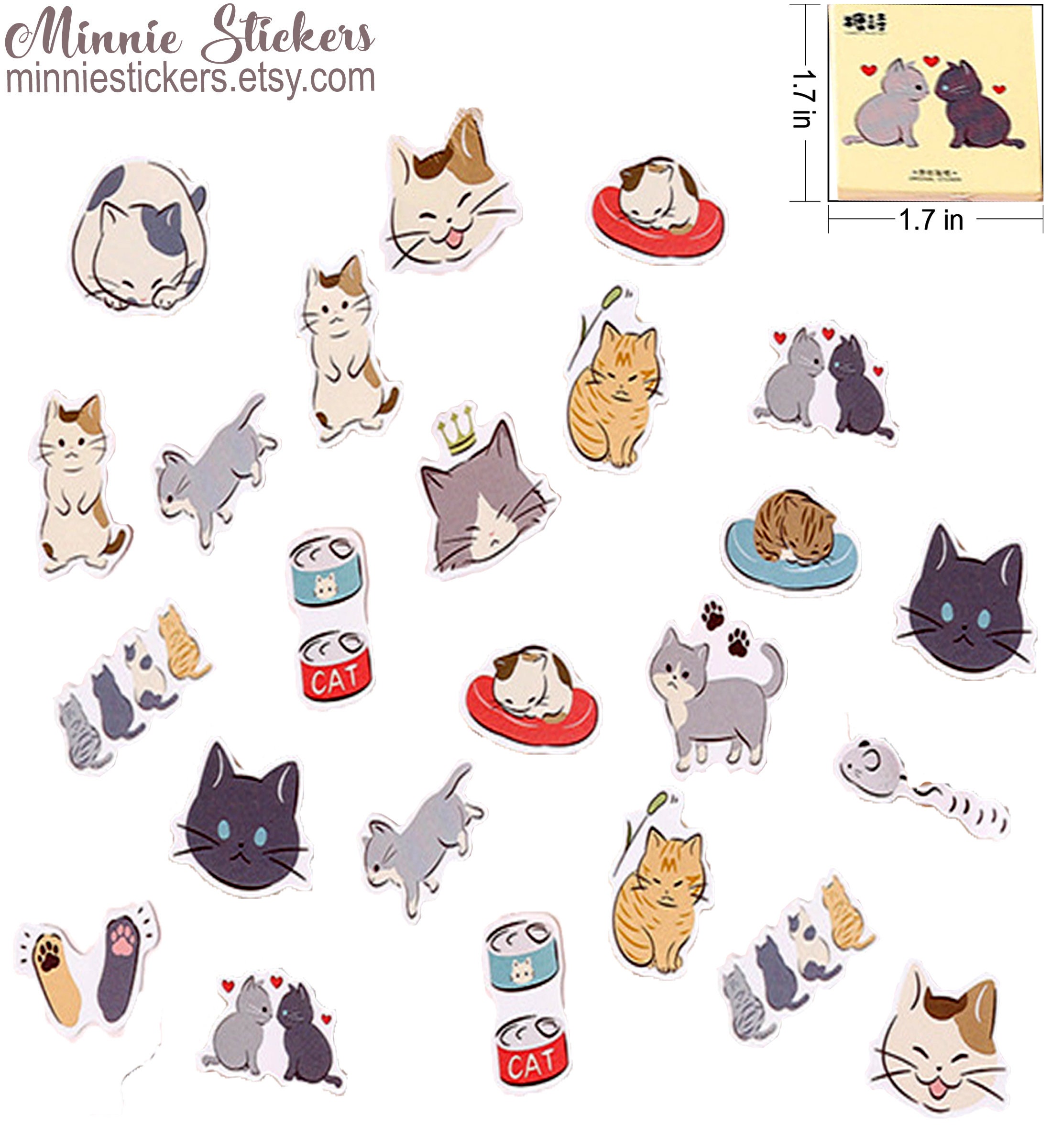 FREEBIES Die Cut Cute Angry Cat Sticker Sticker PVC / 