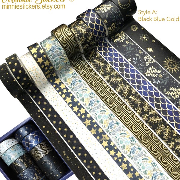 10Rolls Gold Foiled Elegant Washi Set, Retro Washi Tape, Goldenes Washi Tape, Floral Dekoratives Washi Tape, Planner Journal Washi MS-153