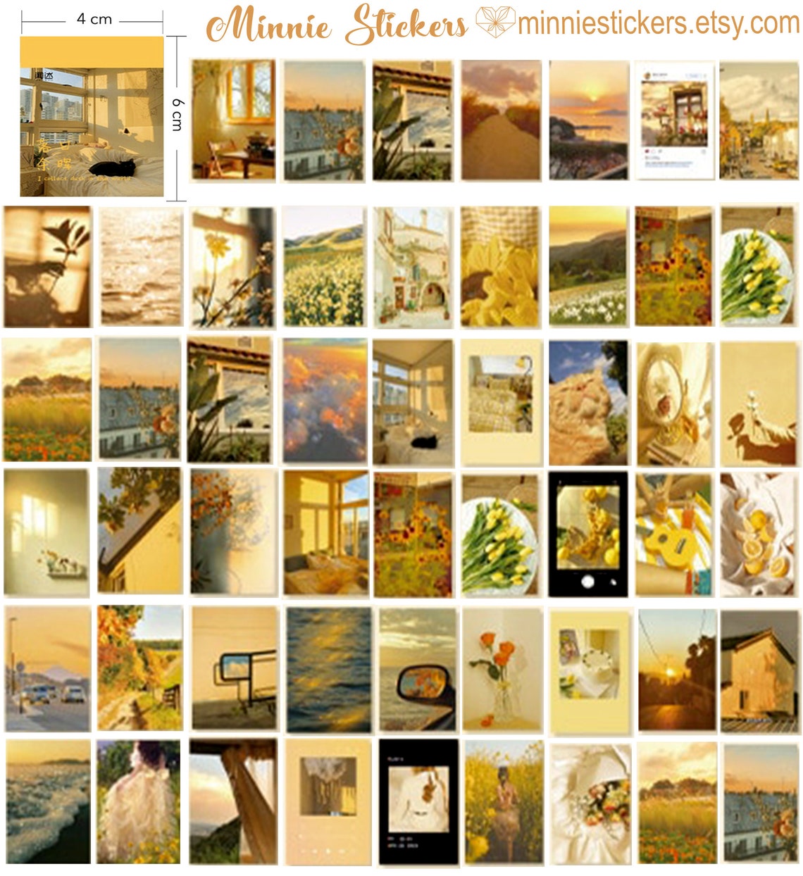 50pcs Beautiful Scenery Stickers Flower Stickers Plant Etsy