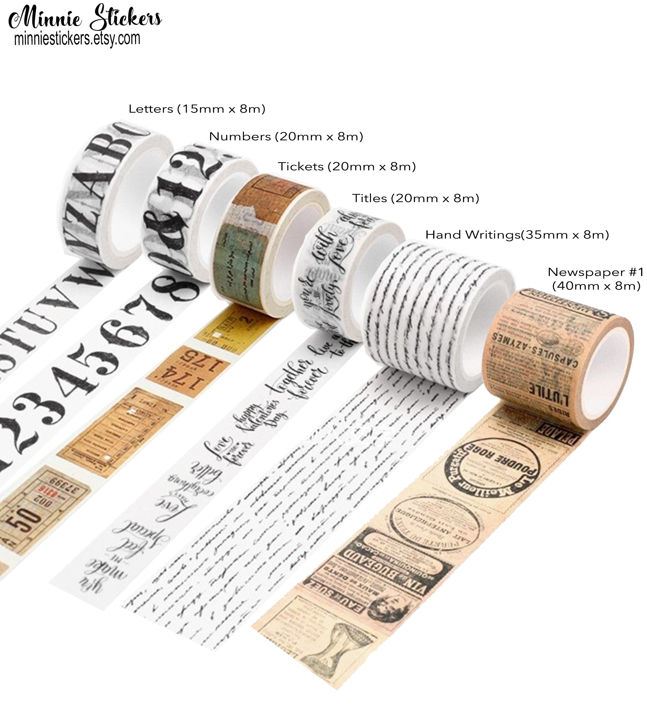  AnyDesign 12 Rolls Retro Boho Washi Tapes Vintage