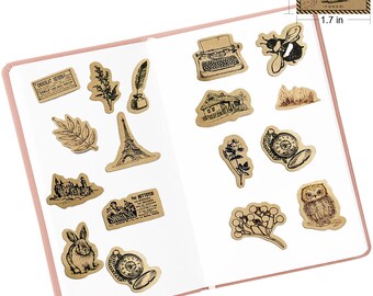 46pcs Vintage Stickers, English Word Stickers Pack, Japan Stickers