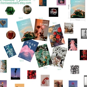 100pcs Scenery Stickers, Vintage Stickers Pack, Colorful Stickers, Plant stickers, Photo Album Planner Journal Stickers MS-189