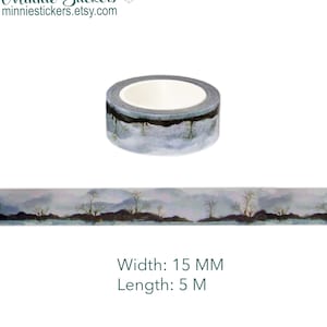 Misty Mountain Washi Tape, Watercolor Washi Tape, Note & Wish Washi, Planner Journal Washi Tapes MS-240
