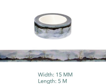 Misty Mountain Washi Tape, Watercolor Washi Tape, Note & Wish Washi, Planner Journal Washi Tapes MS-240