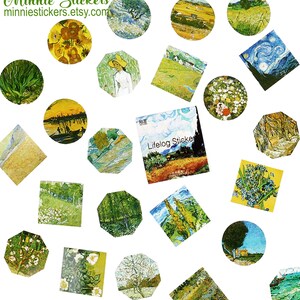 45pcs Van Gogh Stickers, Classic Stickers Pack, Painting Stickers, Travelers Stickers, Diary, Scrapbook, Planner, Journal MS-106