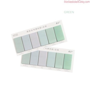 6 Color / Set Pastel Color Index Tabs, Memo Pad, Memo Sticky Note ...