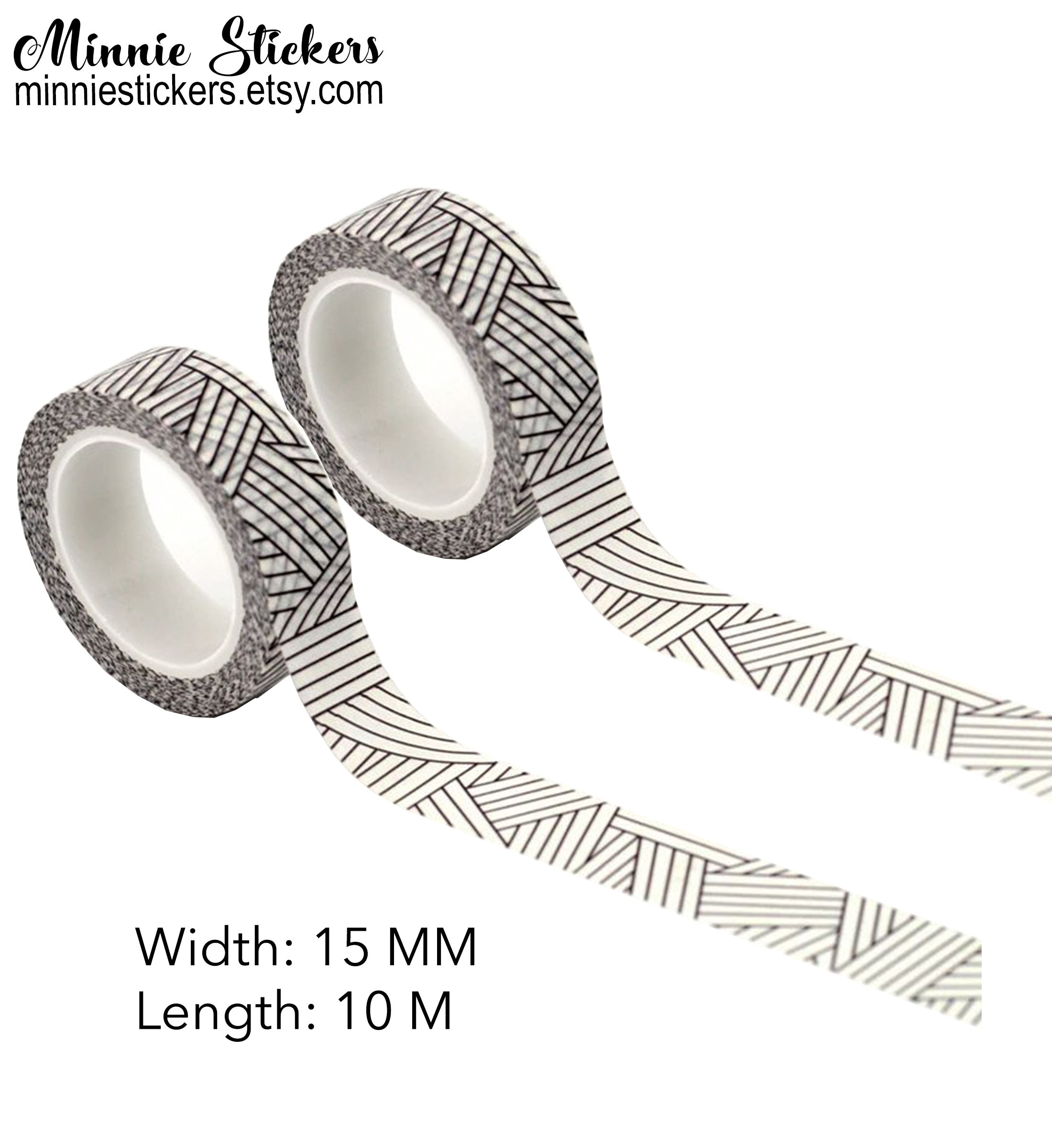 Black Geometric Washi Tape Weave Geometry Planner Washi Etsy