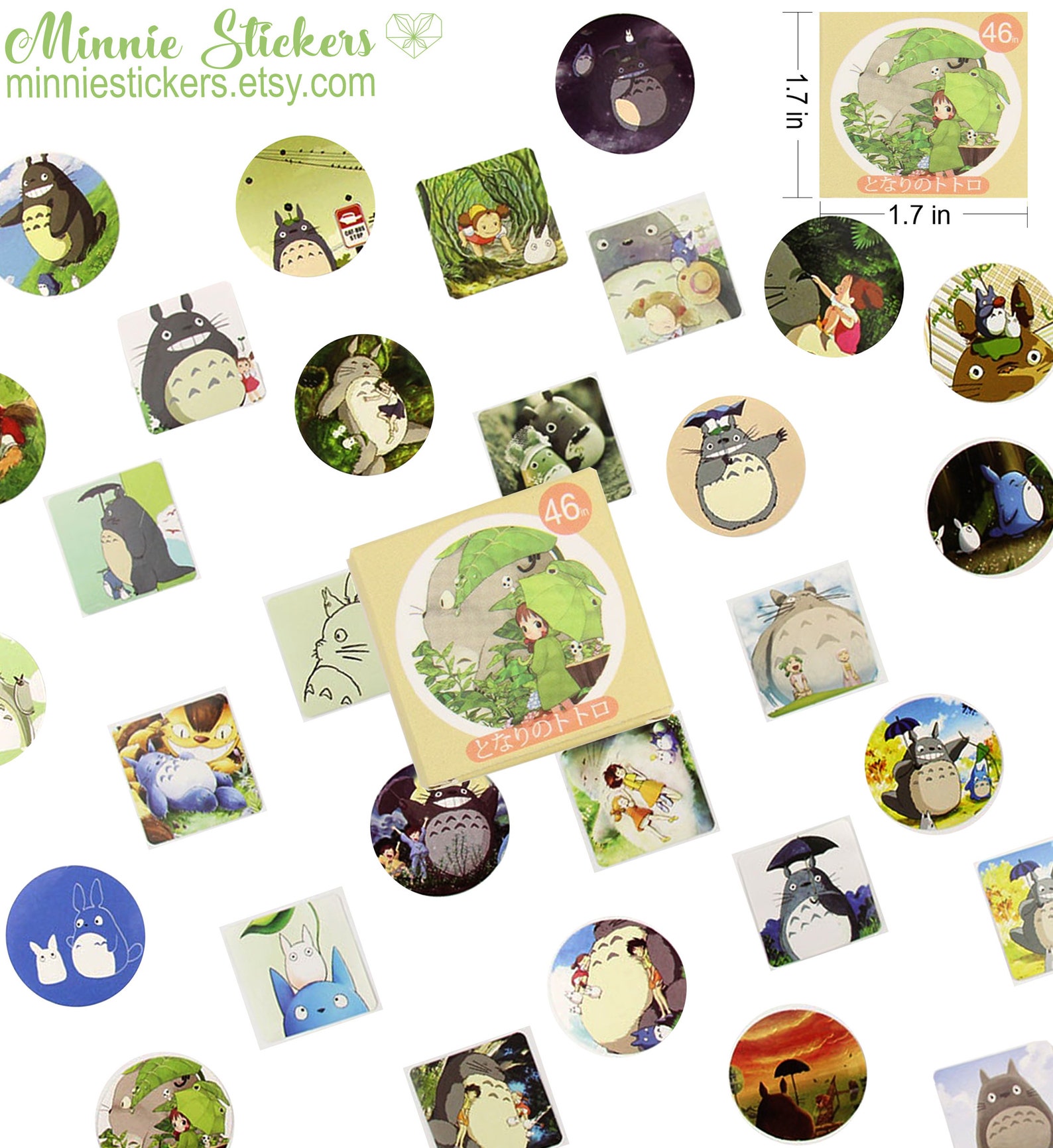 46pcs Japanese Cartoon Stickers Pack Cute Cartoon Stickers Etsy