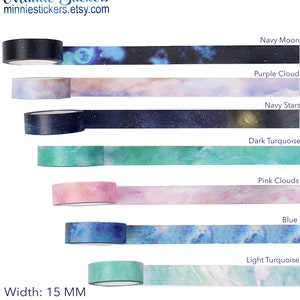 Twilight Dream Washi, Space Washi, Blau Marine Rosa Washi Tape, Nebel Washi Tape, Wolken Washi, Planer Zubehör, Mint Washi MS-21