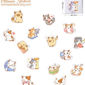 45pcs Cat Stickers, Cute Cat Stickers, Animal Stickers, Sticker Flakes, Scrapbook Sticker, Planner Sticker, Stationery, Journal MS-93